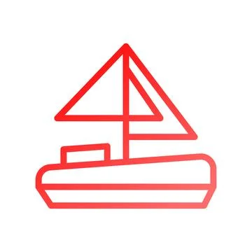 Boat icon gradient red summer beach symbol illustration. Stock Illustration