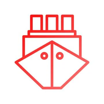 Boat icon gradient red summer beach symbol illustration. Stock Illustration