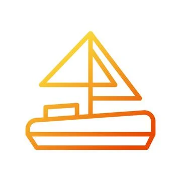 Boat icon gradient yellow orange summer beach symbol illustration 스톡 일러스트