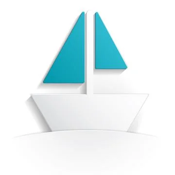 Boat icon paper Stock Illustration