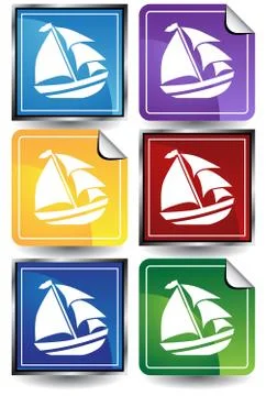 Boat icon set Stock Illustration
