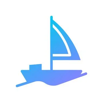 Boat Icon solid gradient blue summer beach symbol illustration. 스톡 일러스트