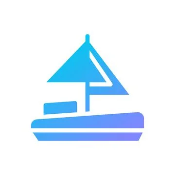 Boat Icon solid gradient blue summer beach symbol illustration. Stock Illustration