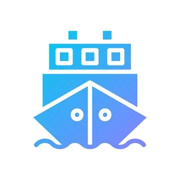 Boat Icon solid gradient blue summer beach symbol illustration. Stock Illustration