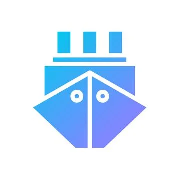 Boat Icon solid gradient blue summer beach symbol illustration. Stock Illustration