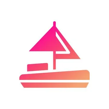 Boat icon solid gradient pink yellow summer beach symbol illustration. 스톡 일러스트