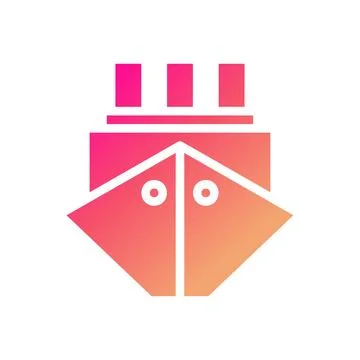 Boat icon solid gradient pink yellow summer beach symbol illustration. 스톡 일러스트