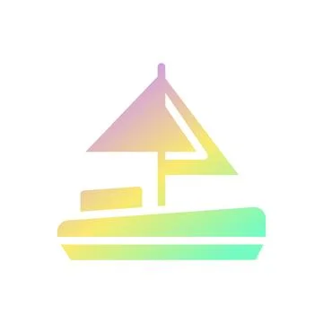 Boat icon solid gradient purple yellow green summer beach symbol illustration イラスト素材
