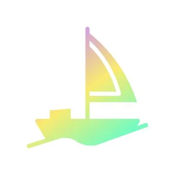 Boat icon solid gradient purple yellow green summer beach symbol illustration 스톡 일러스트