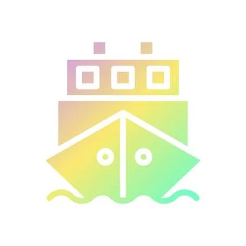 Boat icon solid gradient purple yellow green summer beach symbol illustration Illustrazione stock