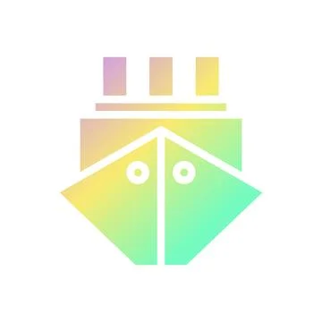 Boat icon solid gradient purple yellow green summer beach symbol illustration Stock Illustration