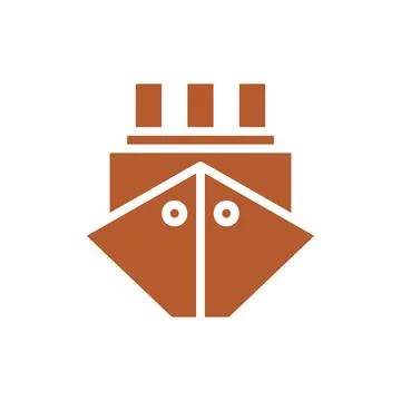 Boat icon solid red brown summer beach symbol illustration. 스톡 일러스트