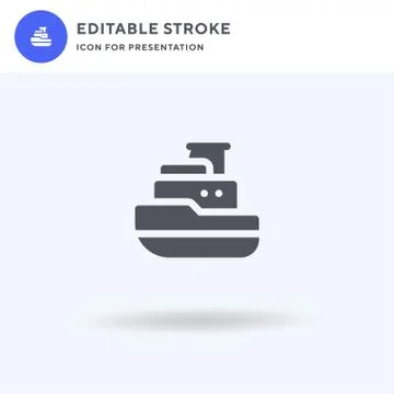 Boat icon vector, filled flat sign, solid pictogram isolated on white, logo i Illustrazione stock