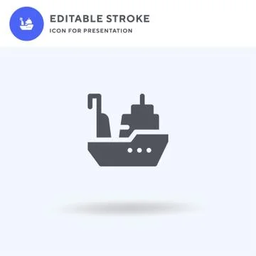 Boat icon vector, filled flat sign, solid pictogram isolated on white, logo i Illustrazione stock