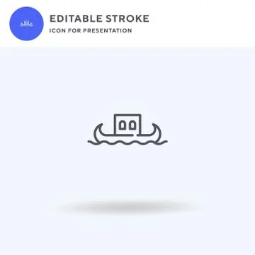 Boat icon vector, filled flat sign, solid pictogram isolated on white, logo i 스톡 일러스트