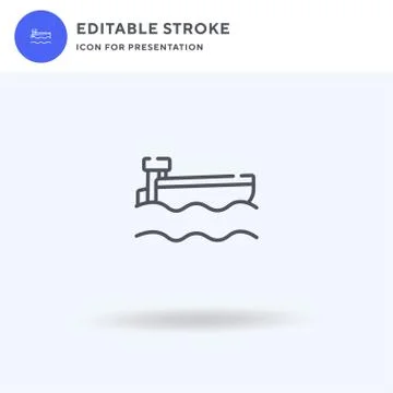 Boat icon vector, filled flat sign, solid pictogram isolated on white, logo i Stock Illustration