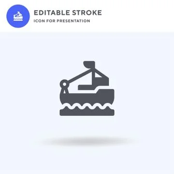 Boat icon vector, filled flat sign, solid pictogram isolated on white, logo Illustrazione stock