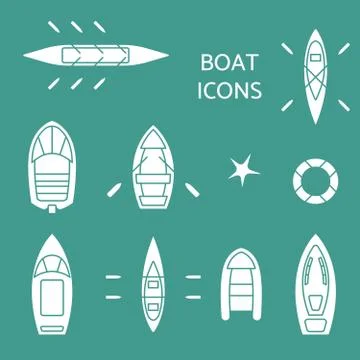 Boat icons set. Stock Illustration
