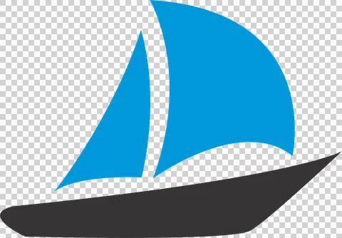 Boat image flat blue and black Stock Illustration