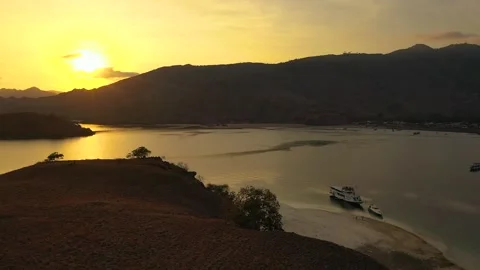 Boat In Indonesian Sunset Stock Footage 133336630