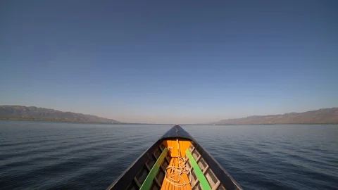 Boat on the Inle Lake Stock Footage 102838308