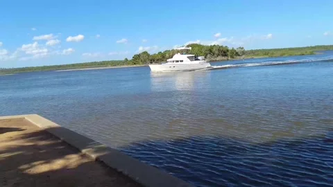 Boat on the intercoastal with bird Vídeo Stock 254828056