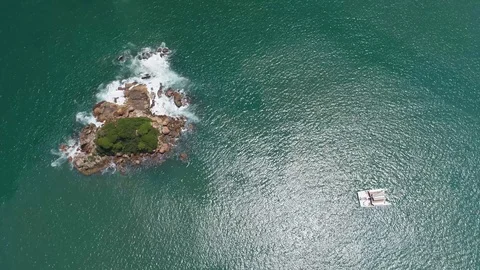 Boat with Island Video stock 123257204