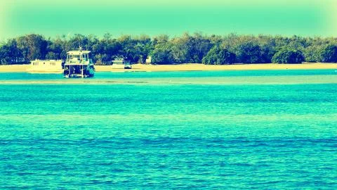 Boat Island Stock Illustration