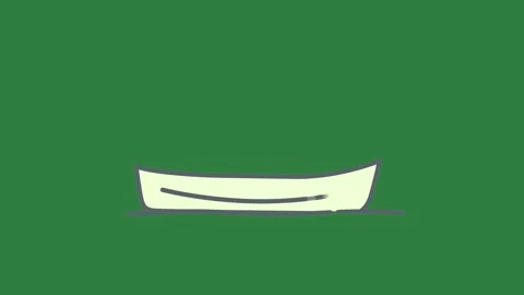 Boat on it floating isolated isolated on green screen background Stock Footage 336892349