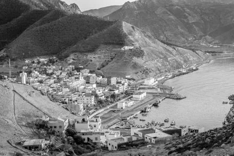 Boat on Jebha harbor Stock Photos