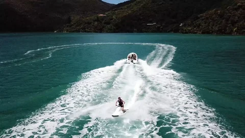 Boat + Jetski Stock Footage 92193879