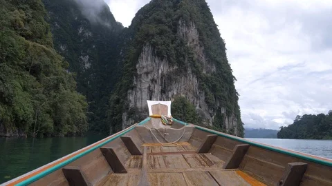 On A Boat In Khao Sok Stock Footage 120546007