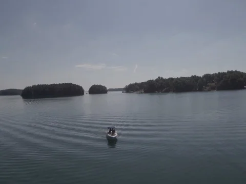 Boat on Lake 01 Stock Footage 77611281