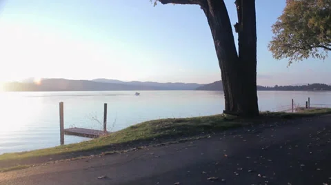 Boat on Lake CDA 库存影片 32359834