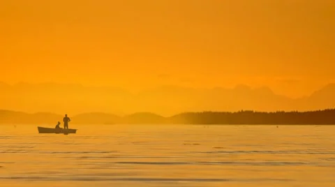 Boat in Lake Stock Footage 39678527