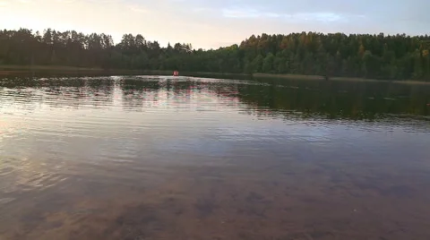 Boat on lake Stockbeeldmateriaal 42545285