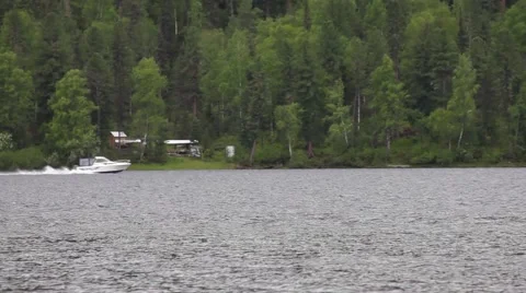 Boat on the lake Video stock 50872350