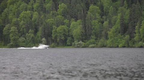 Boat on the lake Video stock 50872524