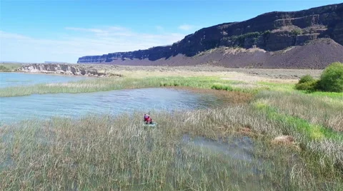 Boat on a lake Stock Footage 65967935