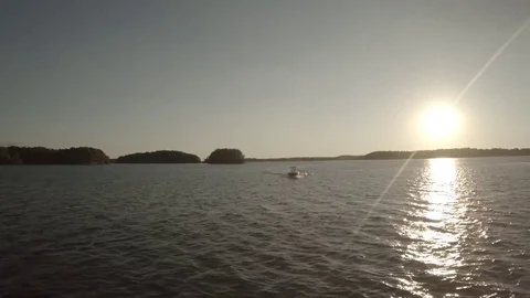 Boat on Lake Stock Footage 78071735