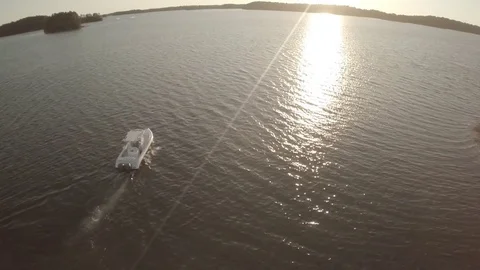 Boat On Lake Stock Footage 78072034