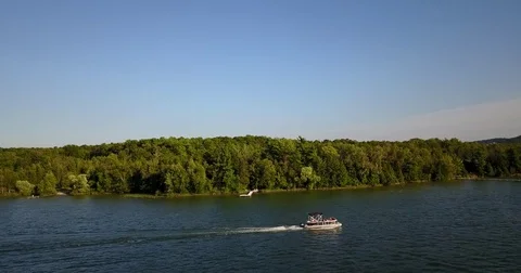 Boat At Lake Stock Footage