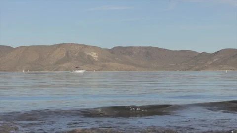 Boat on Lake Stock Footage 89553853