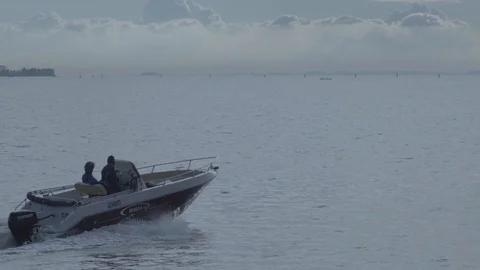 Boat on a lake Stock Footage 106366940