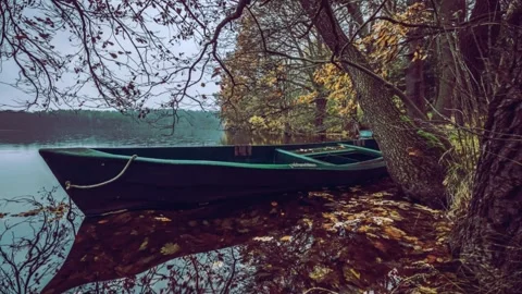 Boat in the lake Stock Footage 154574568