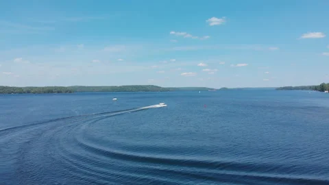 Boat on Lake Stock Footage 168718254
