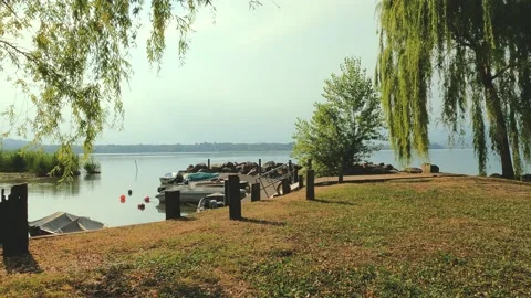 Boat on the lake Stock Footage 209949673