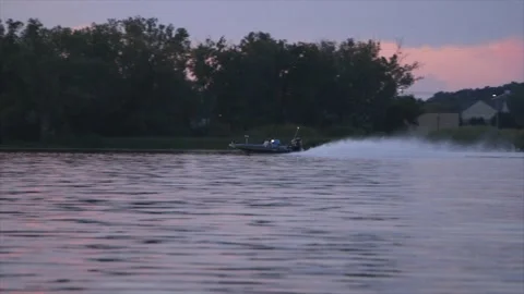 Boat on a lake Stock Footage 232870375