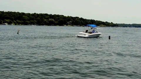 Boat on lake geneva Stock Footage 91149673