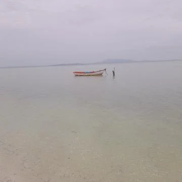 A boat on the lake Foto stock
